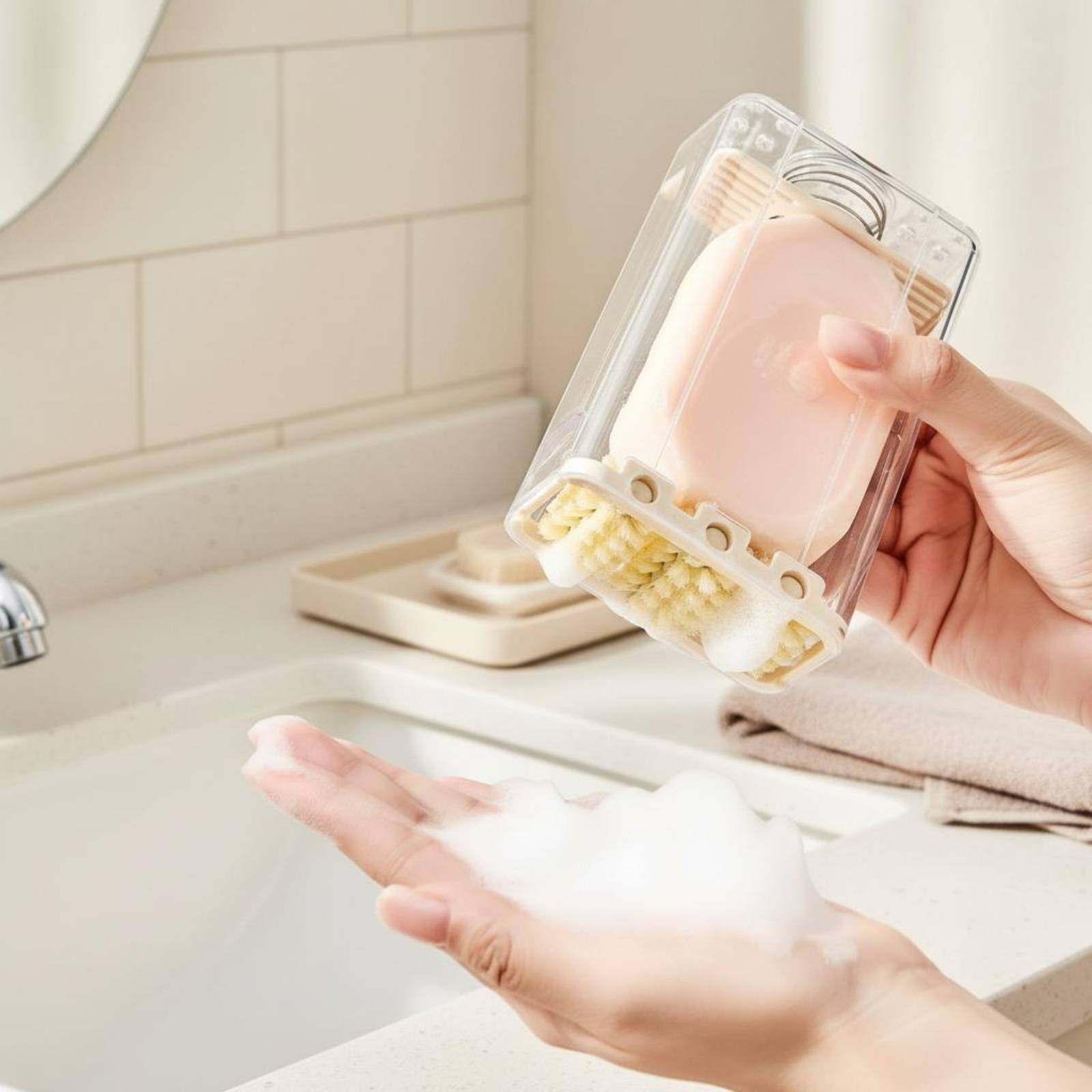 Tempat Sabun dengan Sikat Pemb - Quick Soap Making ulasan dan harga