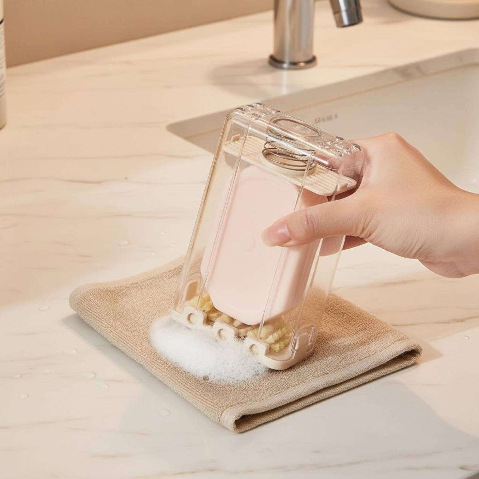 Tempat Sabun dengan Sikat Pemb - Quick Soap Making ulasan dan harga
